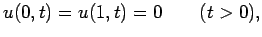 $\displaystyle u(0,t)=u(1,t)=0 \qquad \hbox{($t> 0$)},$