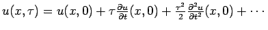 $ u(x,\tau)=u(x,0)
+\tau\frac{\partial u}{\partial t}(x,0)
+\frac{\tau^2}{2}\frac{\partial^2u}{\partial t^2}(x,0)
+ \cdots$