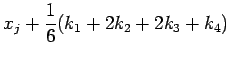 $\displaystyle x_j+\frac{1}{6}(k_1+2k_2+2k_3+k_4)$