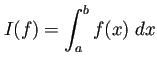 $\displaystyle I(f)=\int_a^b f(x)\;\Dx$