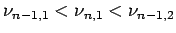 $\displaystyle \nu_{n-1,1}<\nu_{n,1}<\nu_{n-1,2}
$