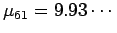 $ \mu_{61}=9.93\cdots$