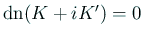 $ \dn(K+iK')=0$