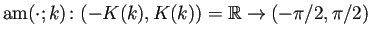 $ \am(\cdot;k)\colon(-K(k),K(k))=\mathbb{R}\to(-\pi/2,\pi/2)$