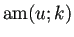 $ \am(u;k)$