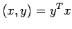 $\displaystyle (x,y)=y^T x
$