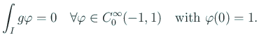 $\displaystyle \int_I H\varphi' = \int_0^1 \varphi' = \varphi(1)-\varphi(0)=-\varphi(0).
$