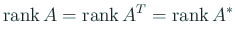 $\displaystyle \rank A=\rank A^T=\rank A^\ast
$