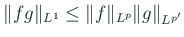 $\displaystyle J_g\colon L^p\ni f\mapsto \int_\Omega f(x)\overline{g(x)}\Dx\in \C
$