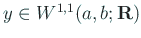 $ y\in W^{1,1}(a,b;\R)$