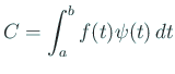 $ C=\dsp\int_a^b f(t)\psi(t)\,\D t$