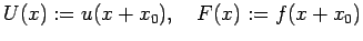 $\displaystyle u''+p u'+q u=f(x),\quad
u(x_0)=u'(x_0)=0
$