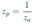 $\displaystyle z_p=\frac{1}{z_a}
$