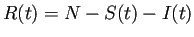 $\displaystyle R(t)=N-S(t)-I(t)
$