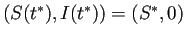 $ (S(t^\ast),I(t^\ast))=(S^\ast,0)$