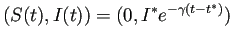 $ (S(t),I(t))
=(0,I^\ast e^{-\gamma(t-t^\ast)})$