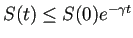 $ S(t)\le S(0)e^{-\gamma t}$