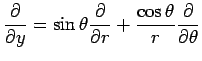 $\displaystyle \frac{\rd}{\rd y}
=\sin\theta\frac{\rd}{\rd r}+\frac{\cos\theta}{r}\frac{\rd}{\rd\theta}
$