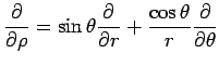 $\displaystyle \frac{\rd}{\rd\rho}
=\sin\theta\frac{\rd}{\rd r}+\frac{\cos\theta}{r}\frac{\rd}{\rd\theta}
$