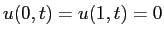 $\displaystyle u(0,t)=u(1,t)=0$