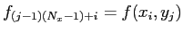 $\displaystyle f_{(j-1)(N_x-1)+i}=f(x_i,y_j)$