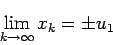 \begin{displaymath}
\lim_{k\to\infty}x_k=\pm u_1
\end{displaymath}