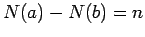 $N(a)-N(b)=n$