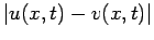 $\displaystyle \left\vert u(x,t)-v(x,t)\right\vert$