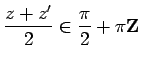 $\displaystyle \frac{z+z'}{2}\in\frac{\pi}{2}+\pi\Z$