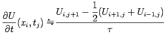 $\displaystyle \dsp\frac{\rd U}{\rd t}(x_{i},t_{j})
$B