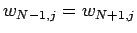 $ w_{N-1,j}=w_{N+1,j}$