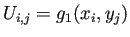 $\displaystyle U_{i,j}=g_1(x_i,y_j)$