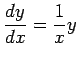 $ \dfrac{\D y}{\D x}=\dfrac{1}{x}y$