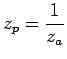 $\displaystyle z_p=\frac{1}{z_a}
$