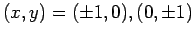 $ (x,y)=(\pm 1,0),(0,\pm1)$