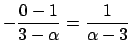 $ -\dfrac{0-1}{3-\alpha}=\dfrac{1}{\alpha-3}$