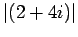 $\vert(2+4i)\vert$