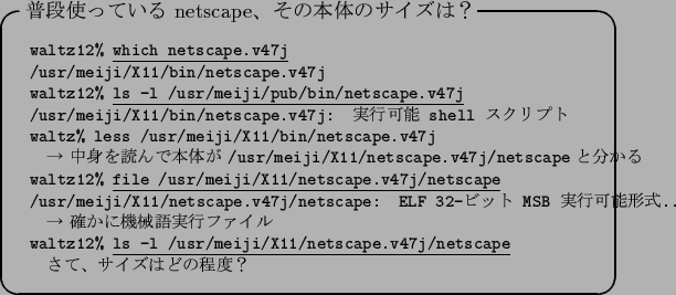 \begin{itembox}[l]{$BIaCJ;H$C$F$$$k(B netscape$B!