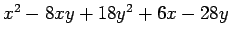 $x^2-8x y+18y^2+6x-28y$