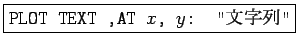 \fbox{\texttt{PLOT TEXT ,AT $x$, $y$: ''$BJ8;zNs(B''}}