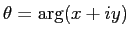 $ \theta=\arg(x+i y)$