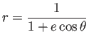 $\displaystyle r=\frac{1}{1+e\cos\theta}
$